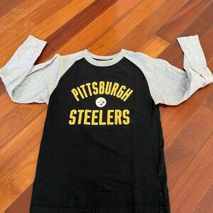 Pittsburgh Steelers Kids Black and Gray NFL Shirt